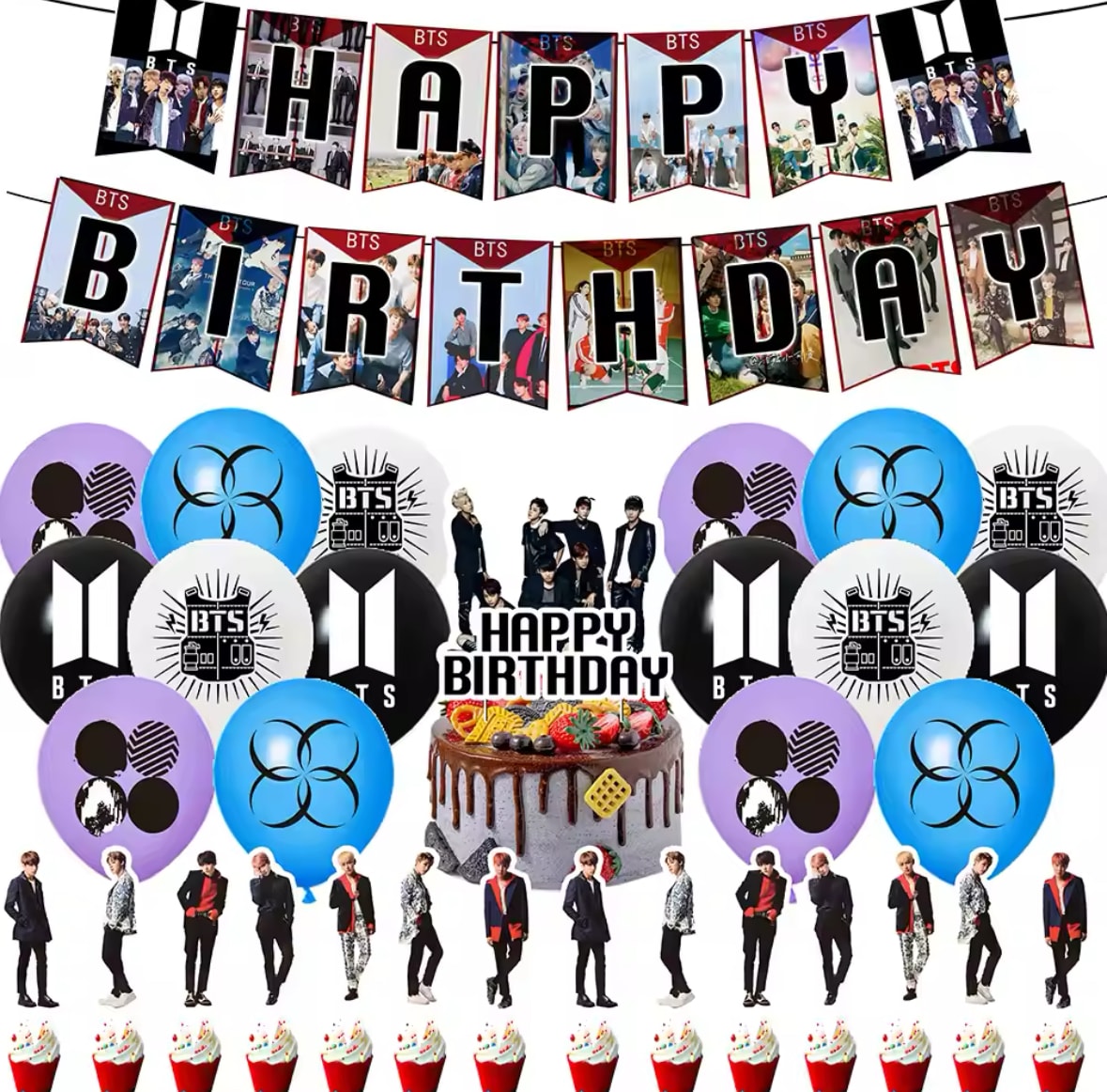Kit Cumpleaños BTS K-Pop v2 Calidad Diseño | DYSHOPNOW