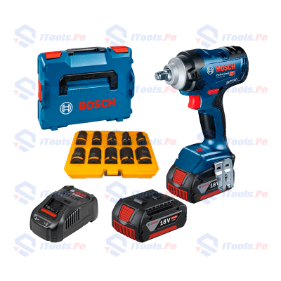 KIT LLAVE DE IMPACTO  gds 18v-400 + BATERÍAS 4AH + DADOS DE IMPACTO