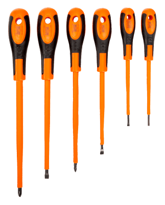 JUEGO DE DESTORNILLADORES PHILLIPS-PLANOS AISLANTES 1000V 6PZAS BAHCO / 620-6