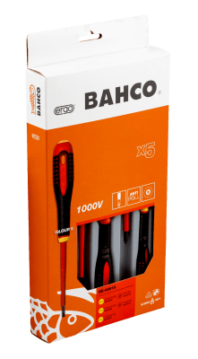 JUEGO DE DESTORNILLADORES PHILLIPS Y RANURADOS AISLADOS VDE ERGO™ 5 PCS BAHCO /  BE-9881S