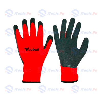 Guante de trabajo de polialgodon y palma de latex cubull 22271