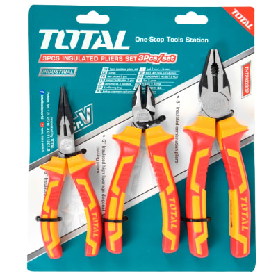 SET DE ALICATES AISLADOS 3 PZS 1000V TOTAL TOOLS THT2K0302
