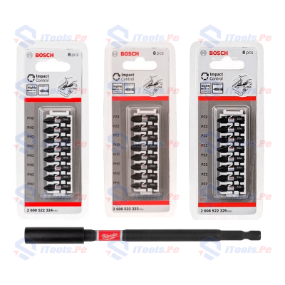 KIT PUNTERAS CONTROL IMPACT BOSCH + PORTA PUNTAS 6