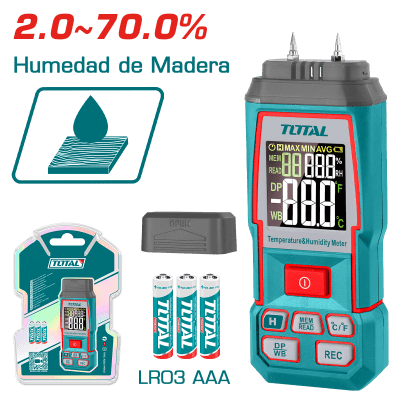 MEDIDOR DE HUMEDAD PARA MADERA 2.0 70% TOTAL -