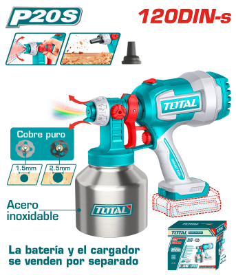 PISTOLA PINTAR BARETOOLS  20V DE 1L TANQUE METAL TOTAL TSGLI20041