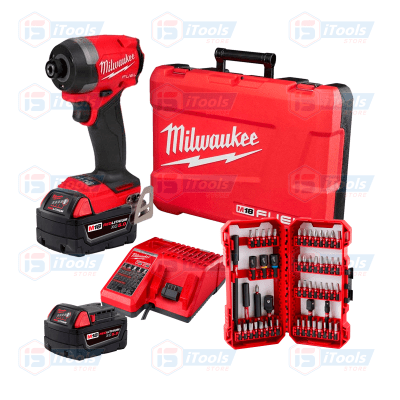 ATORNILLADOR DE IMPACTO 225 NM 2953-22 + SET DE 55 PZS MILWAUKEE