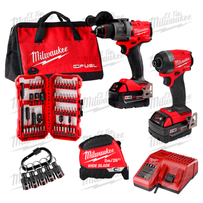 EL SUPER COMBO M18 FUEL 4TA GENERACIÓN + ACCESORIOS MILWAUKEE