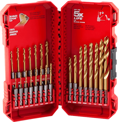 JUEGO DE BROCAS DE TITANIO SHOCKWAVE IMPACT DUTY RED HELIX (23 PIEZAS)/MILWAUKEE 48-89-4631
