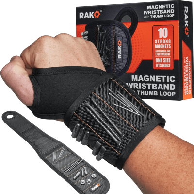 PULSERA MAGNÉTICA CON LAZO PARA EL PULGAR CON FUERTE IMAN PARA TORNILLOS Y CLAVOS RAK / B02HRCU3SW
