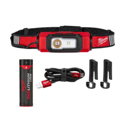 KIT LINTERNA PARA CASCO REDLITHIUM™ USB RECARGABLE BEACON™ 600 LUM MILWAUKKE / 2116-21