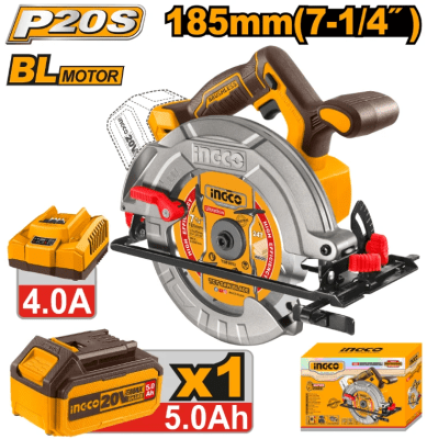 SIERRA CIRCULAR 20V 7-14 + BATERIA 5Ah + CARGADOR INGCO CSLI18513