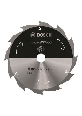 Hoja de sierra bosch standard para madera para sierra inalámbricas 165 × 1,5/1 × 20 t12