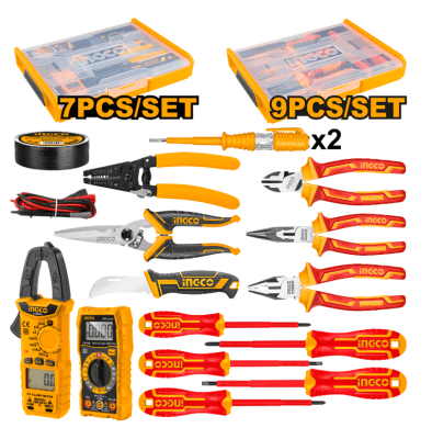 JUEGO DE 16 HERRAMIENAS MANUALES PARA ELECTRICISTA