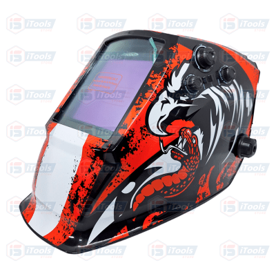 MÁSCARA DE SOLDAR FOTOSENSIBLE REDBO 4 SENSORES ROJO