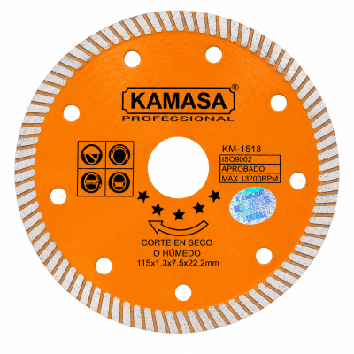 DISCO DIAMANTE TURBO 115MM NARANJA KAMASA/ KM1518