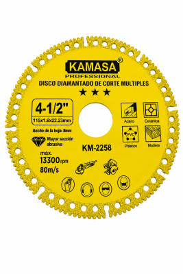 DISCO DIAMANTADO DE CORTE MULTIPLES 