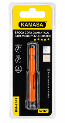 BROCA COPA DIAMANTADO PARA VIDRIO Y AZULEJOS HEX.