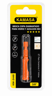 BROCA COPA DIAMANTADO PARA VIDRIO Y AZULEJOS HEX.