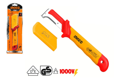 CUCHILLO PELACABLE CURVO AISLADO 1000V INGCO HIDCK1851