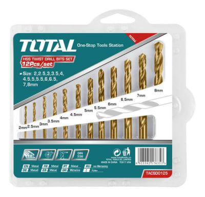 SET DE BROCAS PARA METAL HSS 12PZAS TOTAL