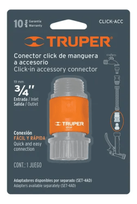 Conectores de abs sistema click rapido 3/4