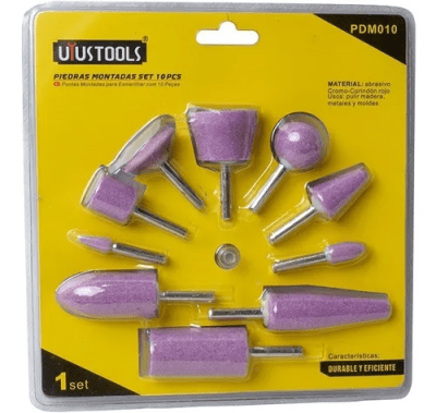 Set piedras montadas para taladro 10 pcs uyustools PDM010
