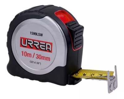 Flexómetro de acero inoxidable 10m x 30 mm Urrea