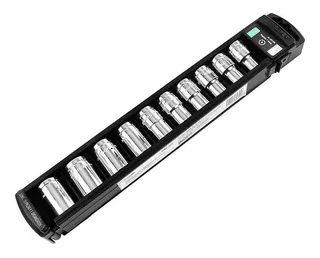 Juego de dados 10 Piezas cortos Milimetrico, Encastre 1/2