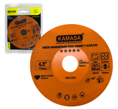 DISCO DIAMANTADO PARA VIDRIO Y AZULEJO 115MM KAMASA/ KM2254