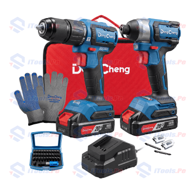 KIT TALADRO + ATORNILLADOR DE IMPACTO + ACCESORIOS DONG CHENG