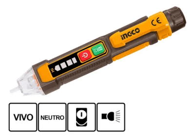 DETECTOR DE VOLTAJE AC + 2 BATERÍAS AAA INGCO VD100091