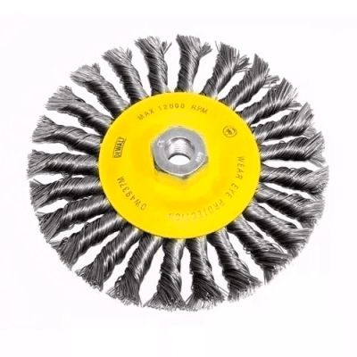 CEPILLO DE RUEDA TRENZADA DE ACERO AL CARBON 6 X M14 - 0.20