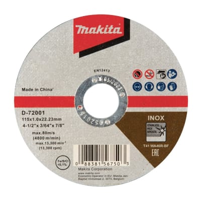 Disco corte Inox. 4 1/2?x 3/64? D-72001-MAKITA