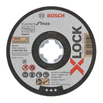 DISCO DE CORTE STANDARD X-LOCK 115MM X1X22.23MM para Acero Inoxidable Bosch