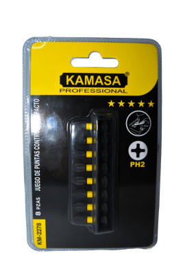 JUEGO DE PUNTAS CONTROL DE IMPACTO PH2 X 8PCS KAMASA