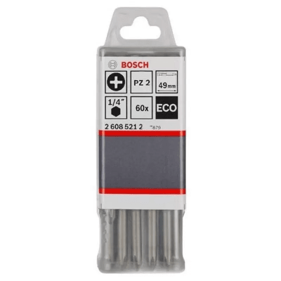 Punta Pozidrive PZ2 Eco Extra Hard 49MM 60 UND BOSCH / 2608521243