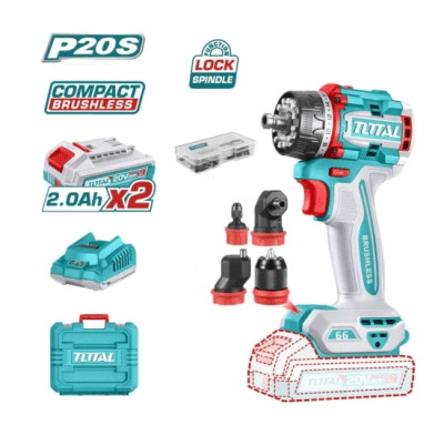 TALADRO ATORNILLADOR MULTICABEZAL TOTAL 20V 66NM TDLI206686