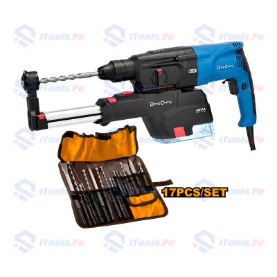 KIT ROTOMARTILLO SDS PLUS + JUEGO DE BROCAS Y CINCELES
