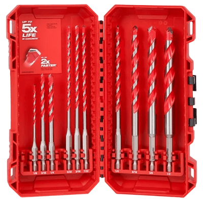 Kit de 10 piezas de brocas de carburo para taladro percutor SHOCKWAVE Impact Duty™ 48-20-9058