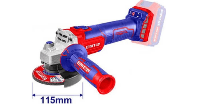 AMOLADORA ANGULAR INALÁMBRICA 20V EMTOP