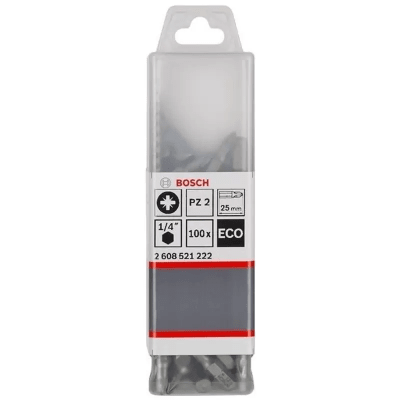 Punta Pozidrive PZ2 Eco Extra Hard 25MM 100UND BOSCH / 2608521222