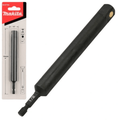 ADAPTADOR A 1/2'' X150MM RECTO PARA ATORNILLADOR DE IMPACTO HEXAG 1/4'' MAKITA / B-57744