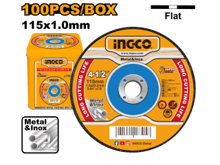 DISCO CORTE METAL Y ACERO 4½ 100UND INGCO / MCD10115100