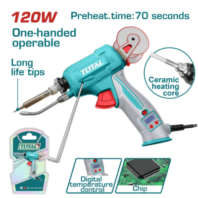 PISTOLA DE SOLDADURA CON ALIMENTADOR 120W MAX 500C TOTAL - TET360732