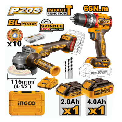 TALADRO PERCUTOR 66NM + ESMERIL ANGULAR 4 1/2