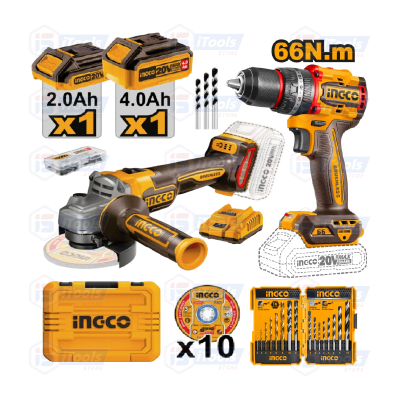 COMBO TALADRO PERCUTOR 66NM + ESMERIL ANGULAR 4 1/2