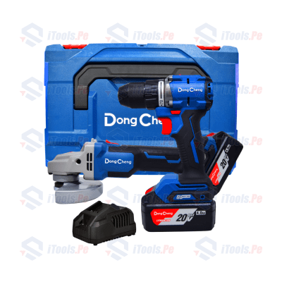 Combo kit taladro percutor 60NM + Esmeril angular 630W dong cheng - DCKIT3402EK
