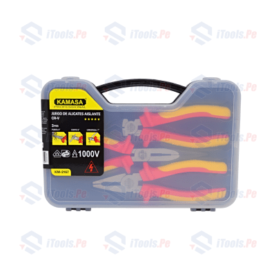 JUEGO DE ALICATES AISLANTE CR-V 3 PZS KAMASA