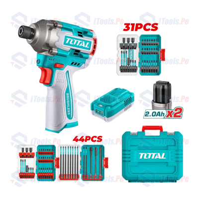 KIT ATORNILLADOR DE IMPACTO 16V TOSLI241083 + SET DE PUNTERAS 44 PCS TOTAL
