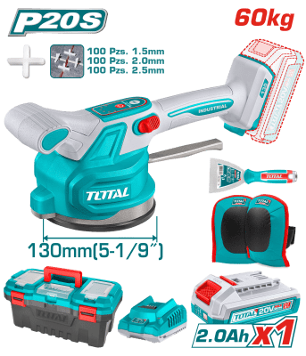 VIBRADOR BALDOSAS 20V 0-10000RPM 60kg TOTAL - TTVLI20015